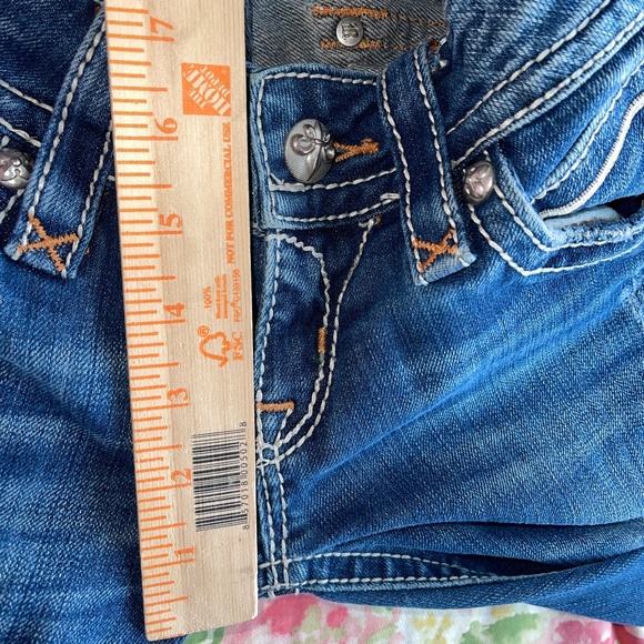 Rock Revival Stephanie Capri Denim Jeans Size 26 Whiskered Distressed Stretch - Picture 10 of 12